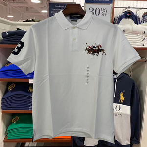 美国马标拉夫劳伦男士短袖polo衫夏季保罗三彩马翻领休闲t恤男