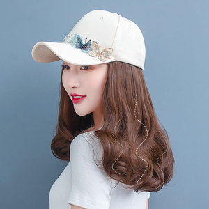 帽子假发一体女夏天女士2021新款网红爆款季时尚戴女童长发百搭