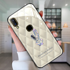 vivoy85手机壳y83新款y81s镜面玻璃z1潮i女青春版防摔y85a创意viv0