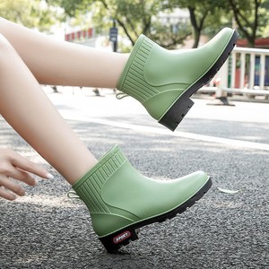 四季雨鞋女时尚款潮流加棉水鞋防滑外穿加厚成人短筒水靴底筒胶鞋