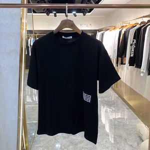 aw亚历山大王夏季新款潮牌wang圆领宽松字母印花 男女情侣短袖t恤