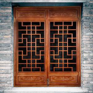 实木花格隔断中式仿古门窗屏风复古装饰东阳木雕镂空格栅窗户定制
