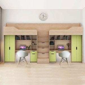 大学生宿舍上床下桌双层床小户型多功能组合上下床青年公寓上下铺