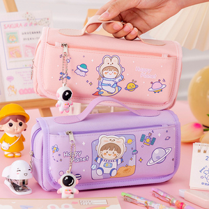 四层大容量女孩笔袋2022年新款流行文具盒ins日系女生中小学生帆布
