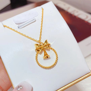 bilan4760淘宝amy香港六福珠宝999足金项链坠黄金珐琅彩生肖虎铃铛