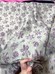 紫绿花朵花色立体提花肌理浮雕织锦提花门幅1.36米2B1