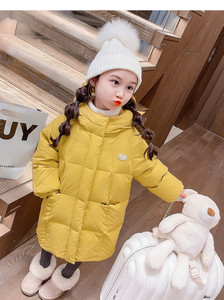 韩国SZ儿童羽绒服冬女童洋气中长款冬季加厚白鸭绒女宝宝外套保暖
