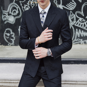 s-5xl三排扣男士西服套装三件套