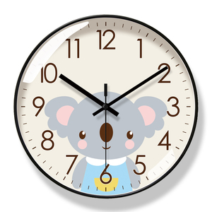 创意卡通萌宠动物挂钟客厅钟表简约时钟挂表儿童自动对时电波钟表