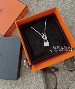 代购hermes爱马仕男女情侣锁骨链constance康康925银包包颈链项链