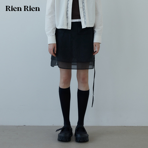 Rien Rien 双层透明网纱叠穿半裙 ｜黑色/蓝色 Fiona Skirt