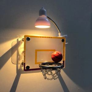 迷你篮球架小夜灯NBA球队小球框创意桌面摆件送喜欢篮球男生礼物