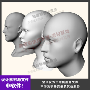 人头像人体头部模型3D犀牛模型Rhino/C4D/3dmax/obj/maya/su模型