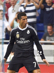 复古14-15皇马球衣7号c罗短长袖训练服欧冠版黑龙经典足球服套装