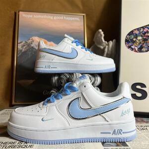nk纯原 air force 1 空军一号银蓝男女潮流休闲板鞋小勾小众运动鞋