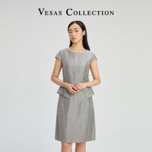 vesas collection唯尚女装 连衣裙 亚麻 记忆回弹 透气 干练职场