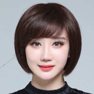 瑞贝卡波波头假发女短发减龄妈妈中短发头套式全真发中年自然发套