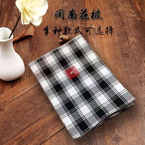 闽南风俗手工婴儿黑白格子布花被佛教卍字 王字手工刺绣 婚嫁习俗