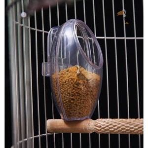 食具防撒鸟食盒下料器塑料鸟食罐八哥画眉防撒食杯鸟用饮水器