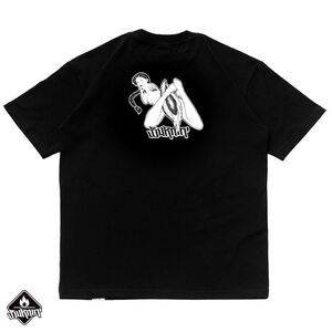 burnin*槟榔妹夏季纯棉宽松双色字母印花短袖圆领青年t恤绝版