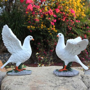 庭院仿真鸽子摆件房顶创意白鸽模型草坪装饰品假鸟雕塑拍摄道具