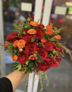 无锡实体花店同城配送新婚结婚新娘红玫瑰手捧花