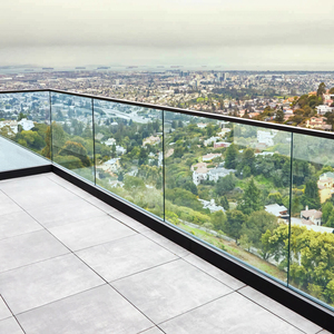 阳台钢化玻璃护栏室内楼梯扶手简约无框玻璃扶手栏杆不锈钢立柱