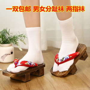 男女分指cosplay木屐袜子纯棉二趾袜日本和服浴衣 配饰木屐二趾袜