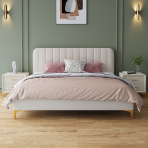 2米x2米大床主卧200×220双人床两米二齐边简约现代女孩公主床1.