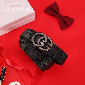 00故生商贸淘宝charmkaiser皮带男无牙自动扣牛皮腰带男真皮商务