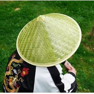 竹编斗笠帽防雨纯手工遮雨竹编遮阳帽舞蹈道具雨帽斗笠伞帽防晒帽
