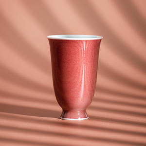 养云 原矿豇豆红杯40ml景德镇单杯主人杯单杯高足杯美人醉 飬雲