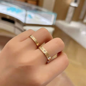 代购 tiffany/蒂芙尼戒指 经典tco 18k玫瑰金 镶钻 情侣对戒 婚戒