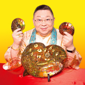 李居明吉祥物天然原石斑彩螺摆件孤品发达斑彩石客厅现代装饰礼品