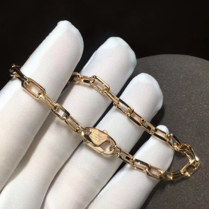 cartier/卡地亚手链纯18k玫瑰金斯巴达链条无钻男女情侣手环