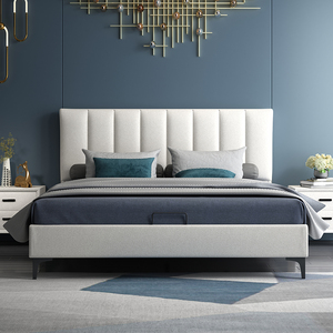 欧派北欧科技布艺床主卧轻奢简约现代双人床1.8米小户型1.5米储物