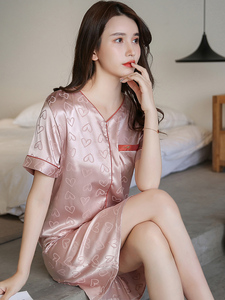 009人付款淘宝都市都是丽人睡衣女夏季春秋2021年新款短袖冰丝真丝绸