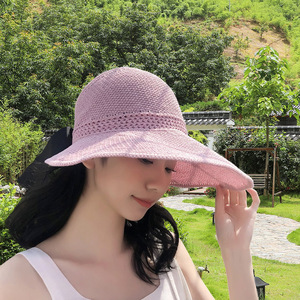 草帽全网透气帽子漏顶遮阳帽女露顶女式夏凉帽鱼夫女帽渔夫帽沙滩