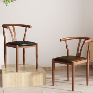 椅子新中式茶台椅家用喝茶老式餐椅铁艺旧椅子茶餐厅复古椅子