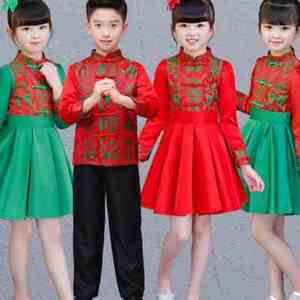 六一儿童男女唐装汉服中国风式表演出喜庆过年礼服公主裙旗袍春夏