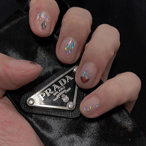 【清醒人员】小红书磷火爆款火焰男士美甲贴纸简约镭射银指甲贴纸