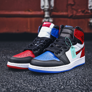 aj男鞋莆田高帮红蓝鸳鸯官网正品aj1变色龙小熊猫正版运动女板鞋