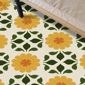 花屿记田园风仿花砖贴纸地贴墙面地面瓷砖翻新厨房地板贴自粘墙贴