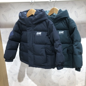 水孩儿童装男童鸭绒羽绒服加厚2022冬装新款短款连帽外套专柜正品