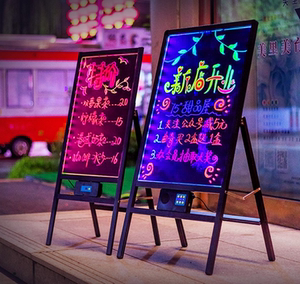 充电地摊摆摊店铺用商用门口宣传电子发光小黑板led荧光板闪光字