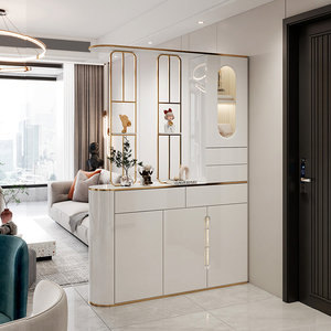 轻奢风玄关柜鞋柜一体现代简约入户进门屏风正对门客厅隔断间厅柜