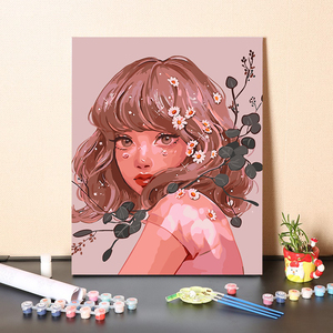 diy数字油画卡通动漫人物定制手工绘填充涂色解压丙烯油彩装饰画