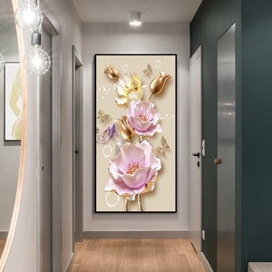 入户玄关装饰画客厅现代简约挂画竖版走廊过道壁画茶施姬旗舰店138