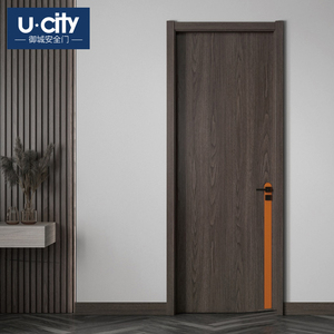 厂家直销实木烤漆门深灰色卧室门套装门房门胡桃色膈音门家用简约