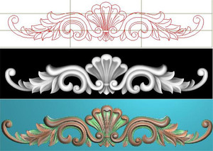 33欧式门上洋花贴花圆花门套角花床头花精雕图浮雕图灰度图雕刻图